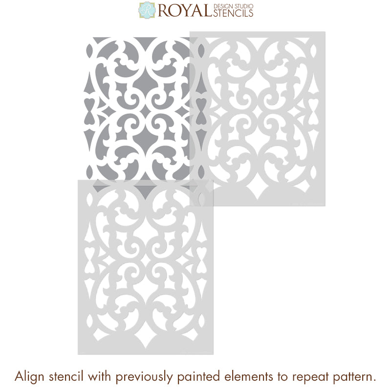 Mansion House Grille Trellis Wall Stencil