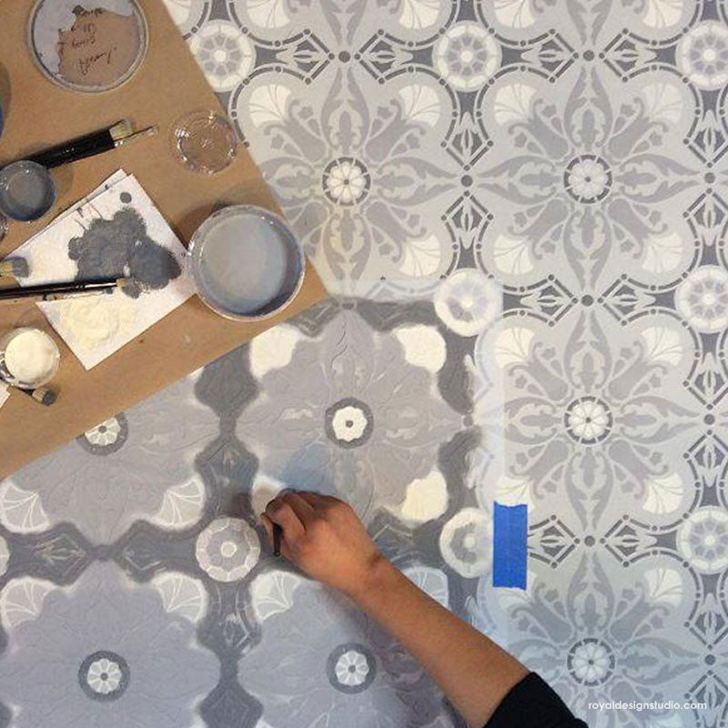 Marisol Damask Tile Stencil