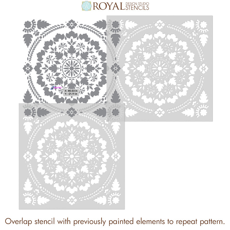 Mandala Fusion Tile Stencil