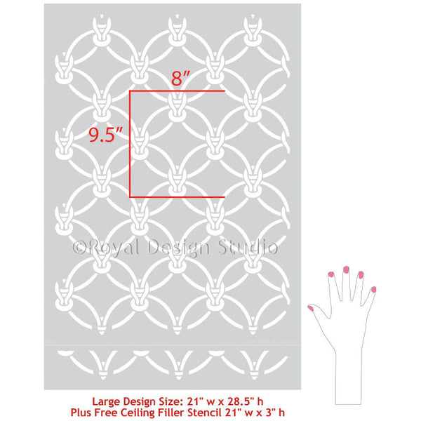 Macrame Knotted Rope - Woven Knots Wallpaper Design - Royal Design Studio Wall Stencils