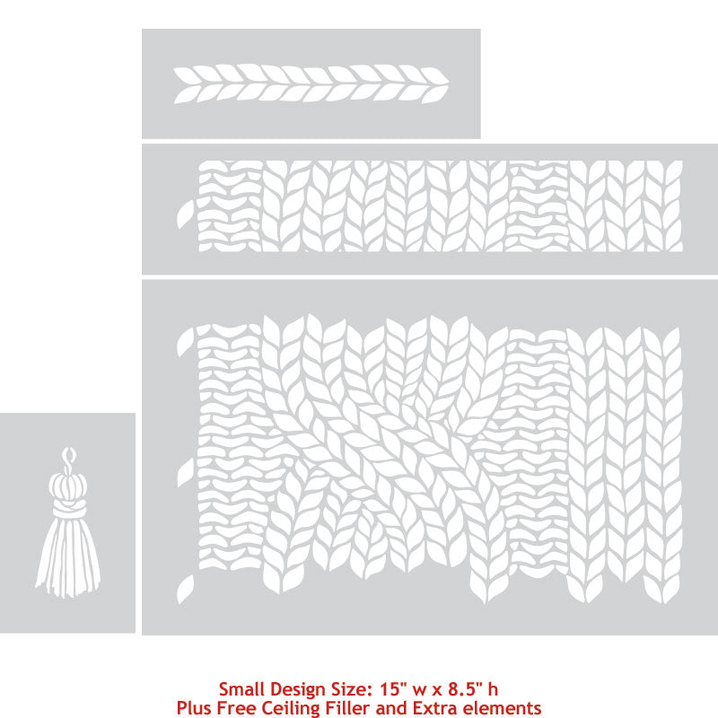 Chunky Cable Knit Furniture Stencil