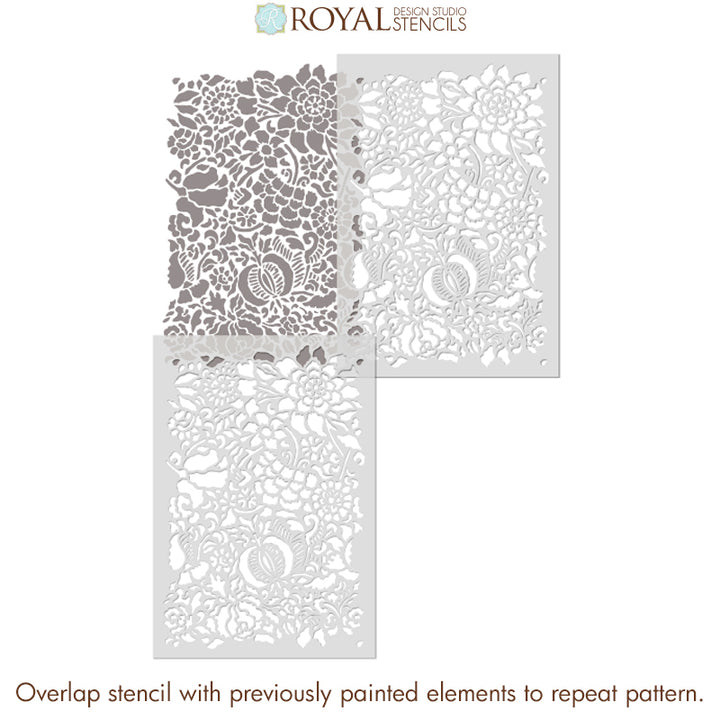 Francesca Floral Damask Wall Stencil – Royal Design Studio Stencils