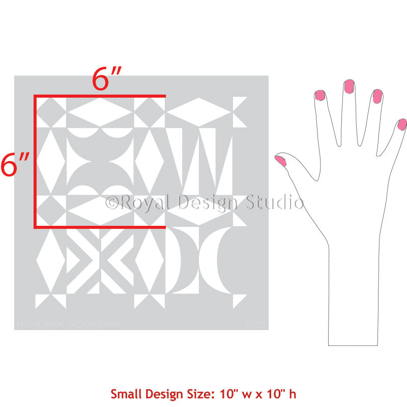 Painting Furniture Projects with Modern Tribal Design and Geometric Pattern - Royal Design Studio Stencils