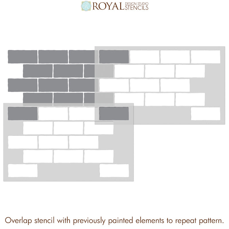 Wall Mural Stencils  Faux Brick Wall Stencil for Painting
