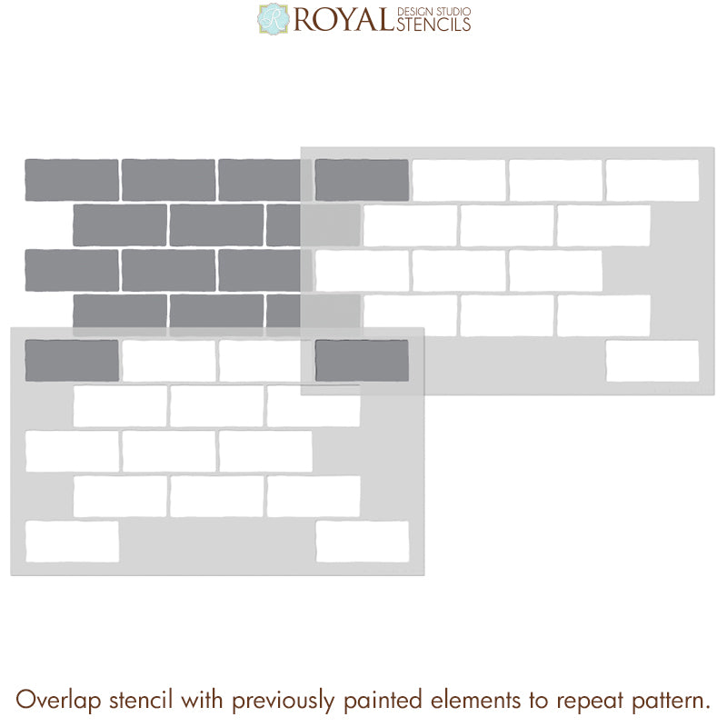 Running Bond Brick Pattern Wall Stencil