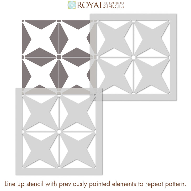 Pinwheels Tile Stencil