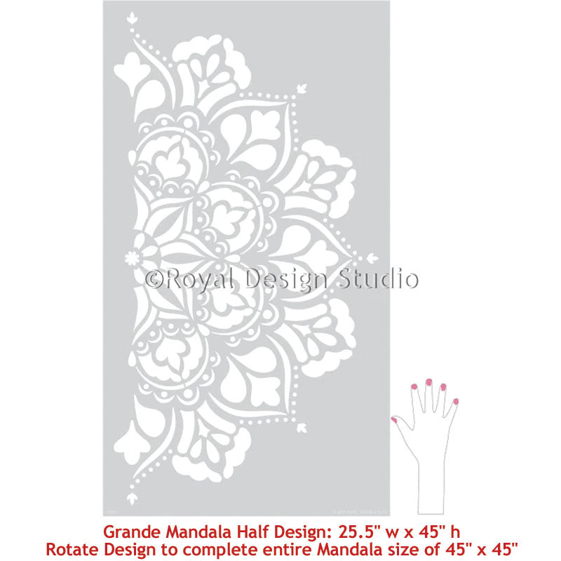 Painting Mandala Designs with Wall Art Stencils for Boho Bedroom Makeover - Royal Design Studio Stencils