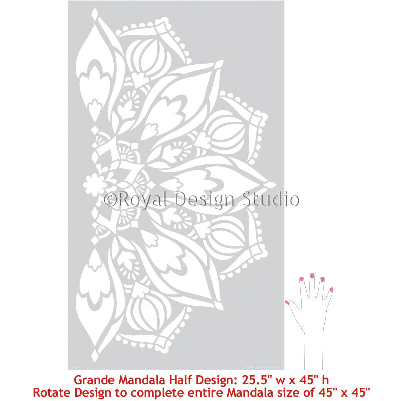 Painting Mandala Designs with Wall Art Stencils for Boho Bedroom Makeover - Royal Design Studio Stencils