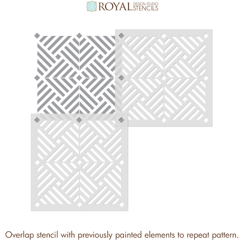 Illusion Tile Wall Stencil