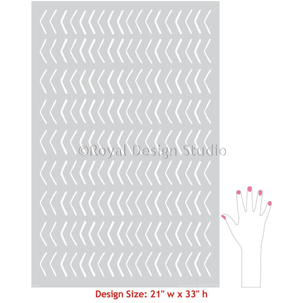 Tribal Arrow Wall Pattern Stencils - African Wall Stencils for Painting Designs - Royal Design Studio