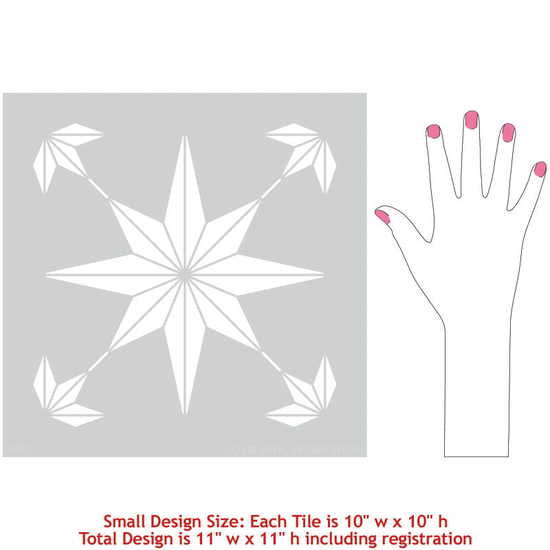 Star Tile Stencils for Painting Floors or DIY Kitchen Backsplash
