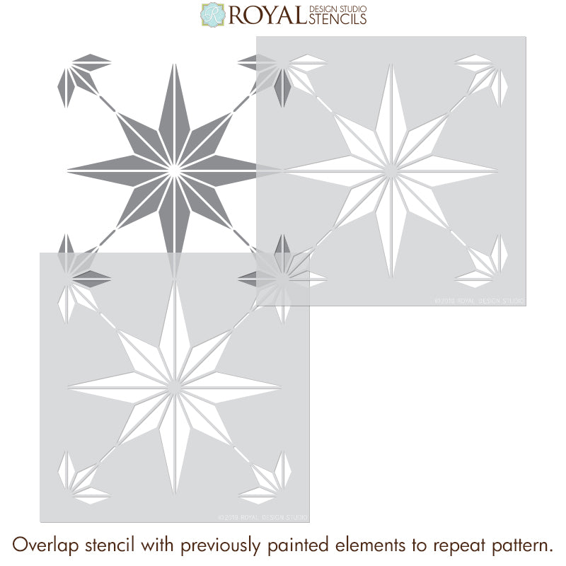 Star Tile Stencils for Painting Floors or DIY Kitchen Backsplash