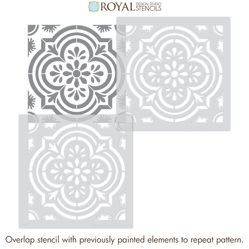 Havana Tile Stencils - Decorative Tile Pattern Stencils for Painting Wall Design - Royal Design Studio