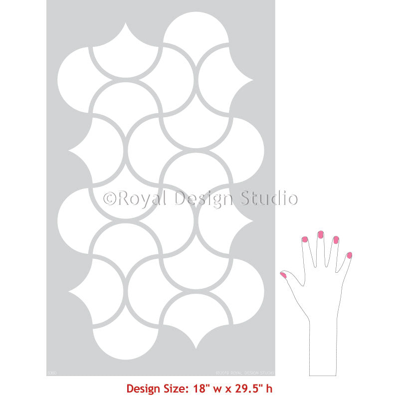 Modern Wall Design Stencils for Painting DIY Wall Mural - Art Deco Wall Stencils - Royal Design Studio