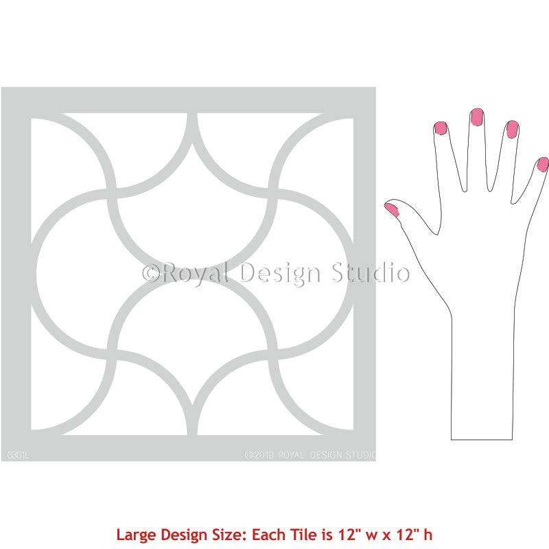 Modern Floor Pattern Stencils - Geometric Tile Stencils for Painting DIY Floor Design - Royal Design Studio