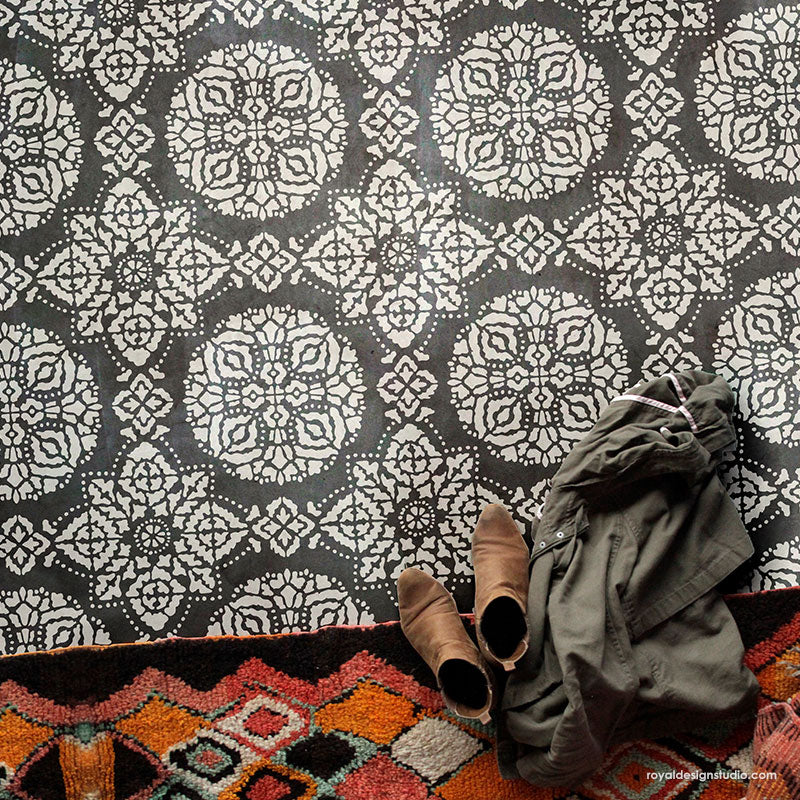 Bagru Block Print Allover Wall Stencil