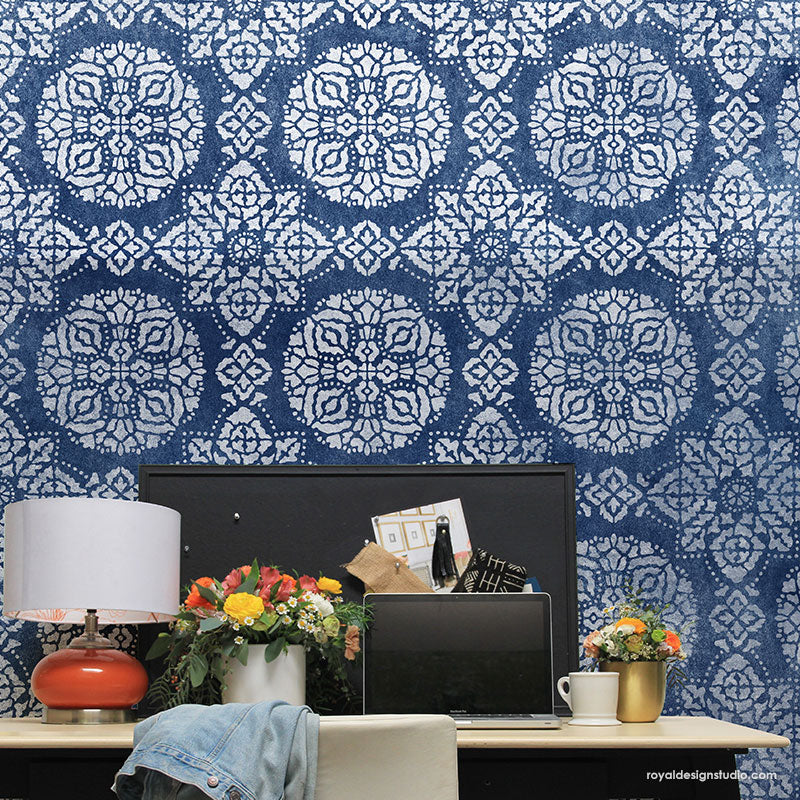 Bagru Block Print Allover Wall Stencil