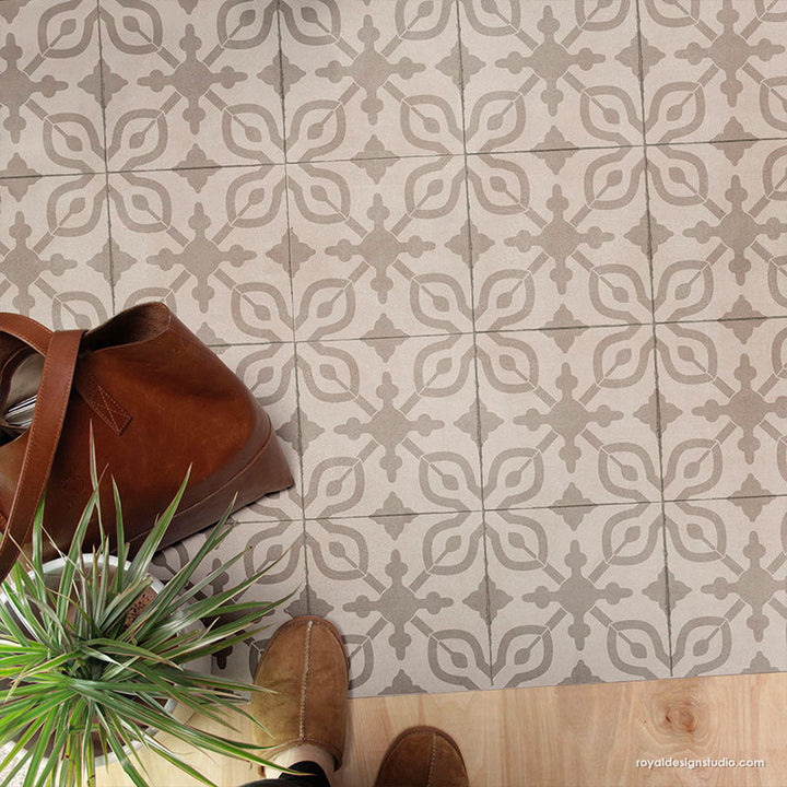 Tile Stencils for Painting Ceramic Tiles DIY Tile Floor Stencils Royal Design Studio Stencils