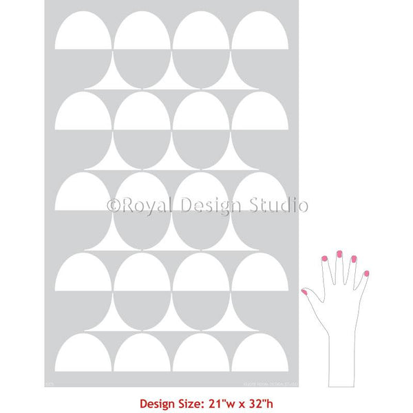 Geometric Wallpaper Wall Stenciled Mural Art - Intuition Modern Wall Stencil from Royal Design Studio Stencils