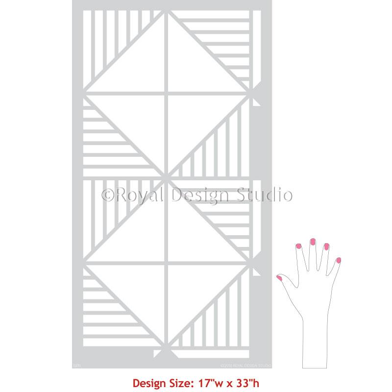 Modern Wall Pattern Stencils Geometric Wallpaper Design - Cross Connections Wall Stencil from Royal Design Studio Stencils