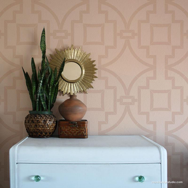 Modern Wall Paint Stencils - Geometric Wall Design Painting Stencils - Royal Design Studio