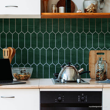 Wall Mural Stencils | Faux Subway Tile Wall Stencil | Painting Kitchen ...