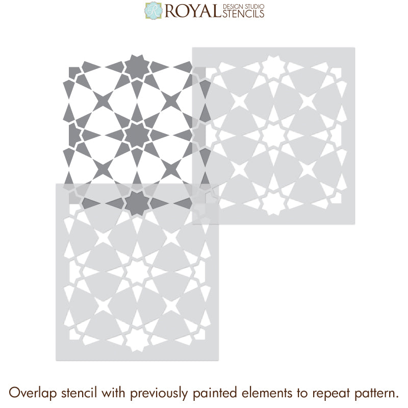 Painting Porch Concrete with Tile Stencils - Royal Design Studio royaldesignstudio.com