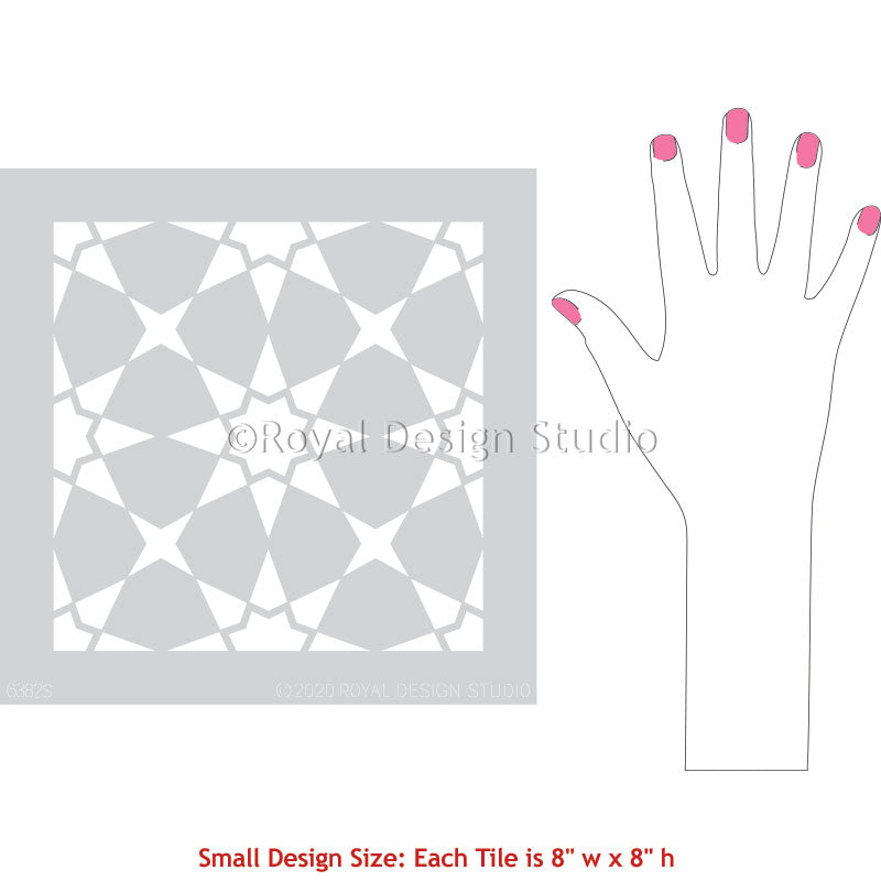 Moroccan Star Tile Design Custom Floor Painting Stencils - Royal Design Studio royaldesignstudio.com