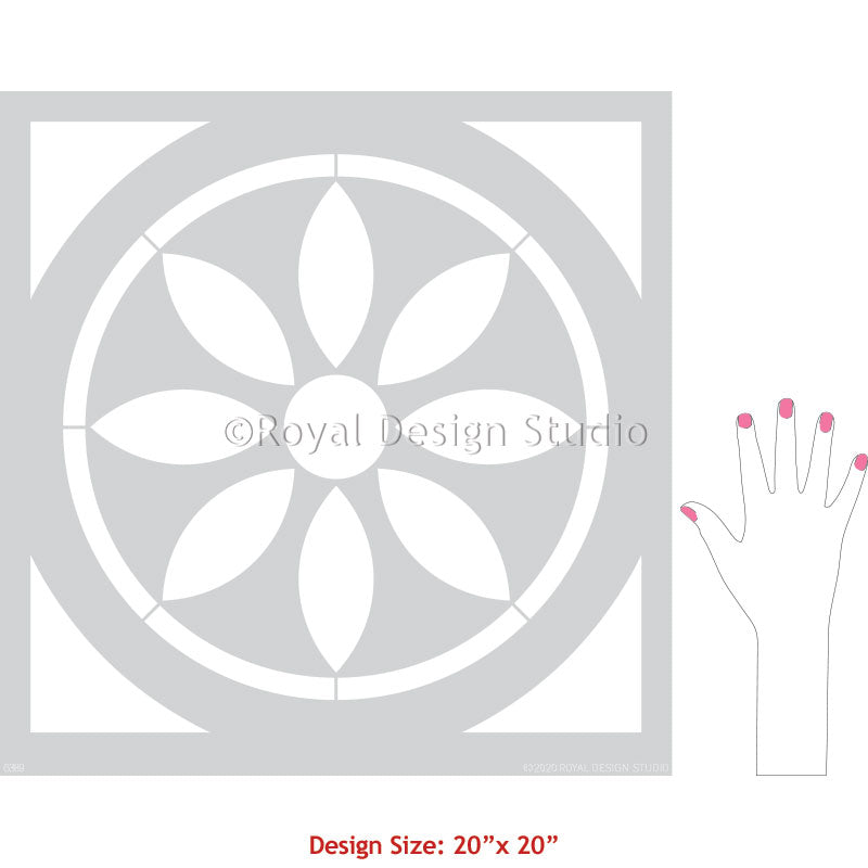 Large Stencils for Painting Tiles - DIY Porch, Bathroom, Kitchen Decor diy-cricut-stencil-vinyl-tutorial