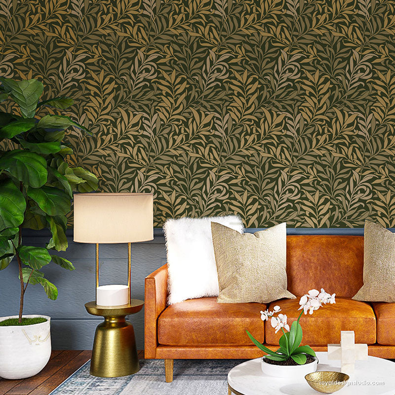 NEW! Thicket Leaves Wall Stencil