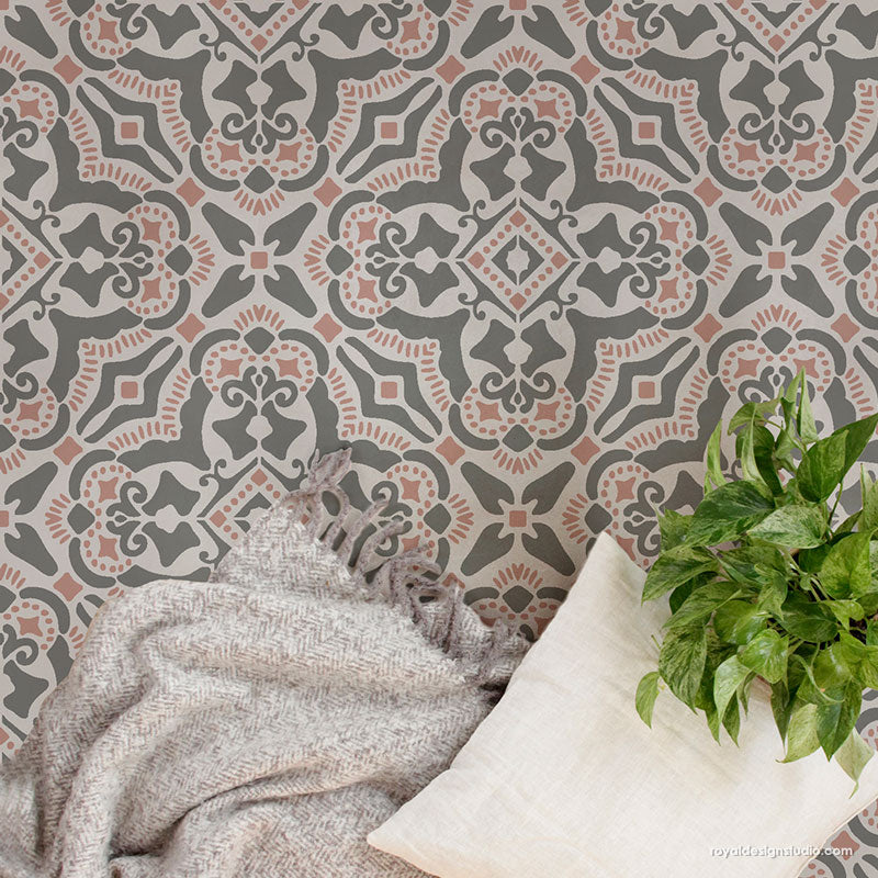 NEW! Rosa Tile Stencil