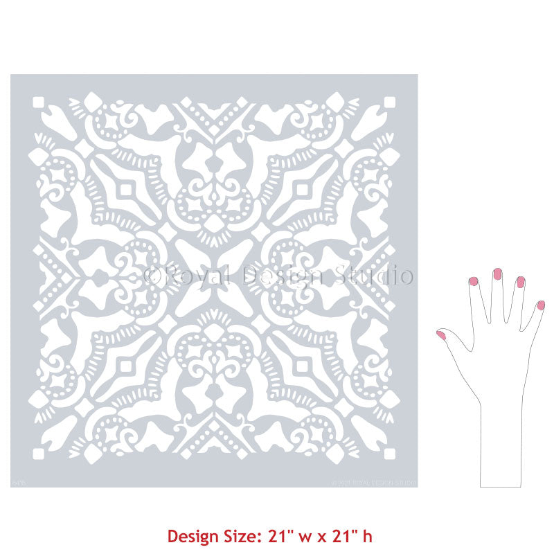 NEW! Rosa Tile Stencil