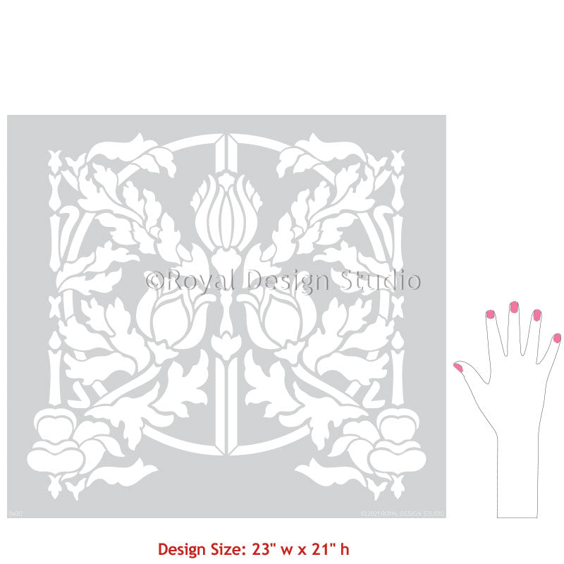 NEW! Eugenie Floral Wall Stencil