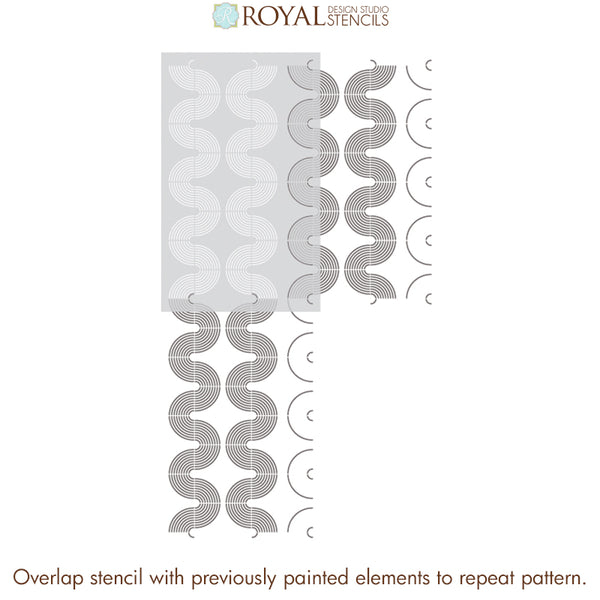 NEW! Sound Waves Modern Wall Stencil