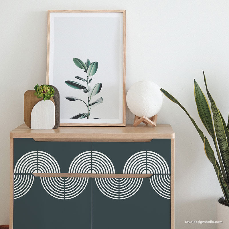 Deco Wave Wall Stencil