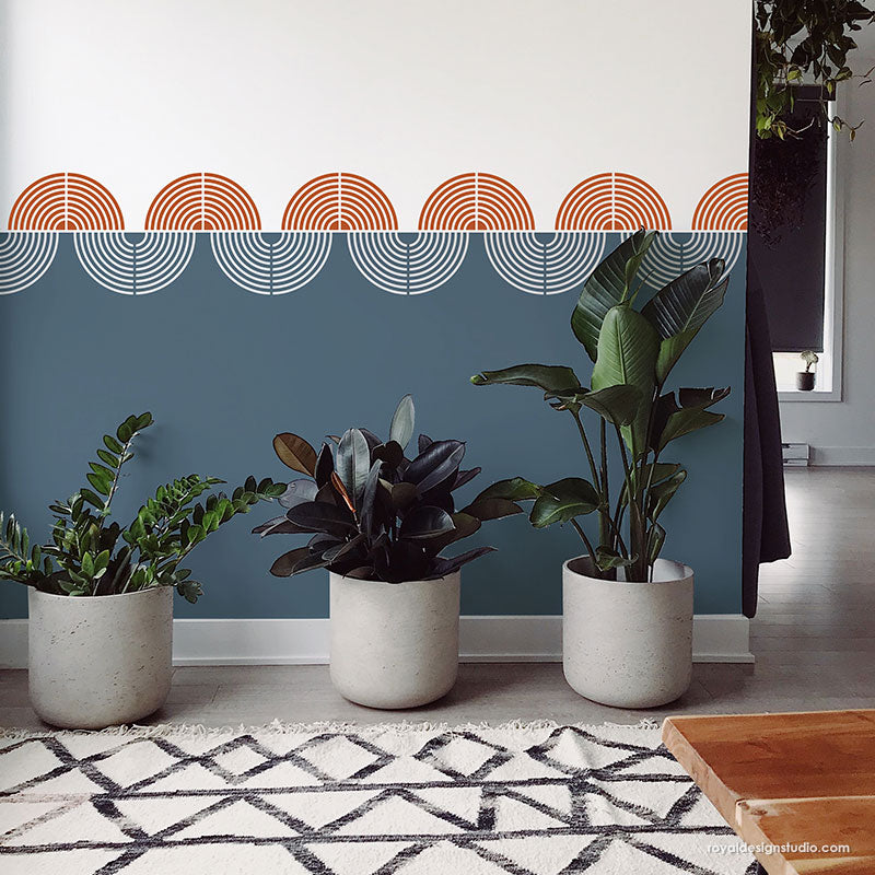 Deco Wave Wall Stencil