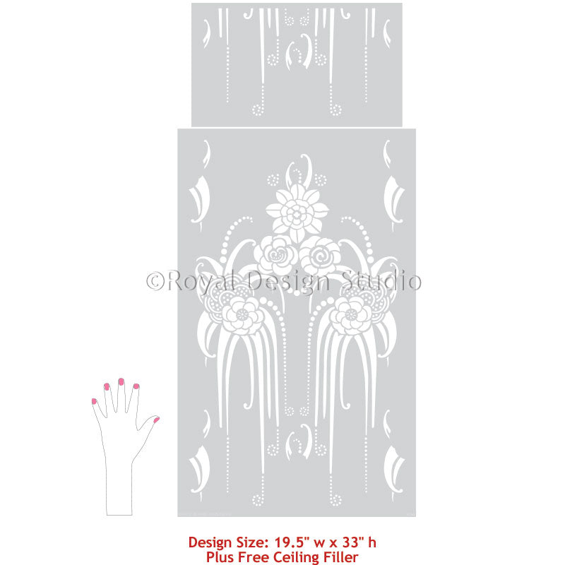 NEW! Amelie Floral Deco Wall Stencil