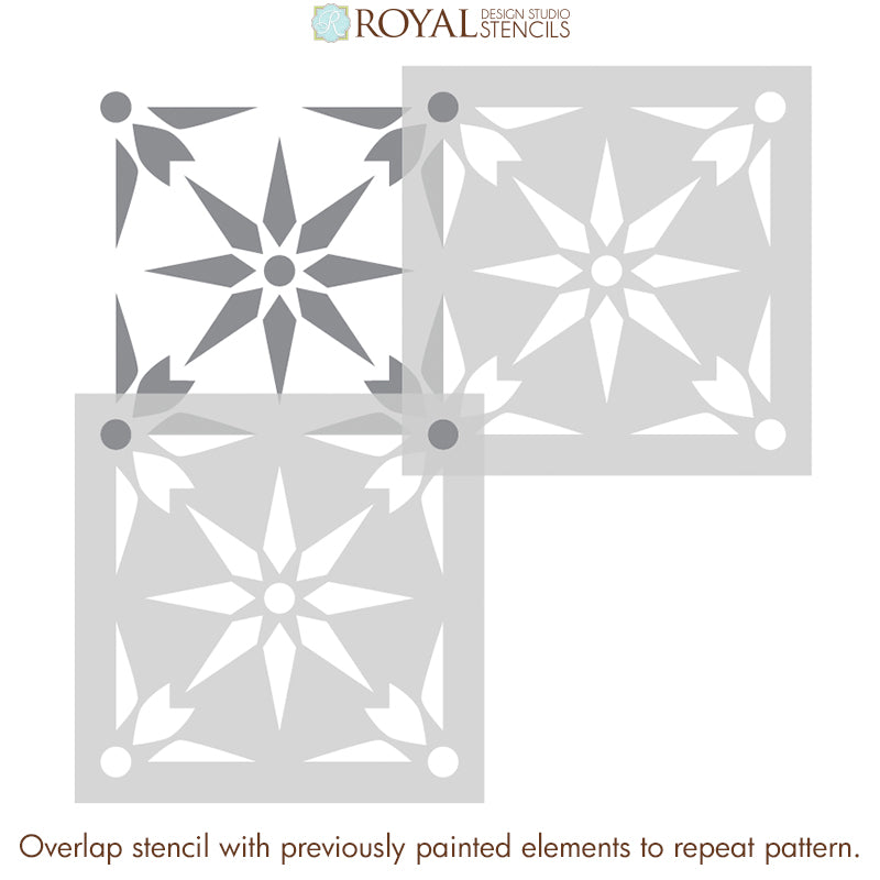 Star Tile Stencils for Painting Floors or DIY Kitchen Backsplash