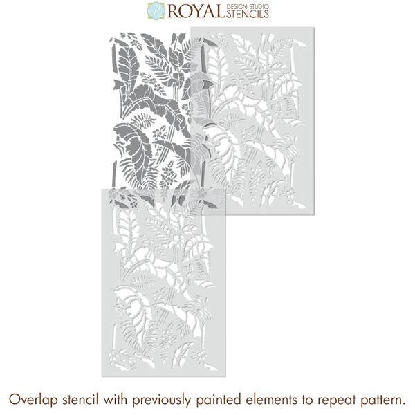 NEW! Papua Palm Forest Wall Stencil
