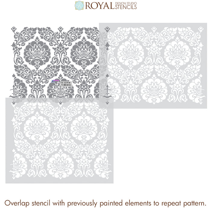 Large Stencils for Painting Accent Wall - Better than Damask Wallpaper