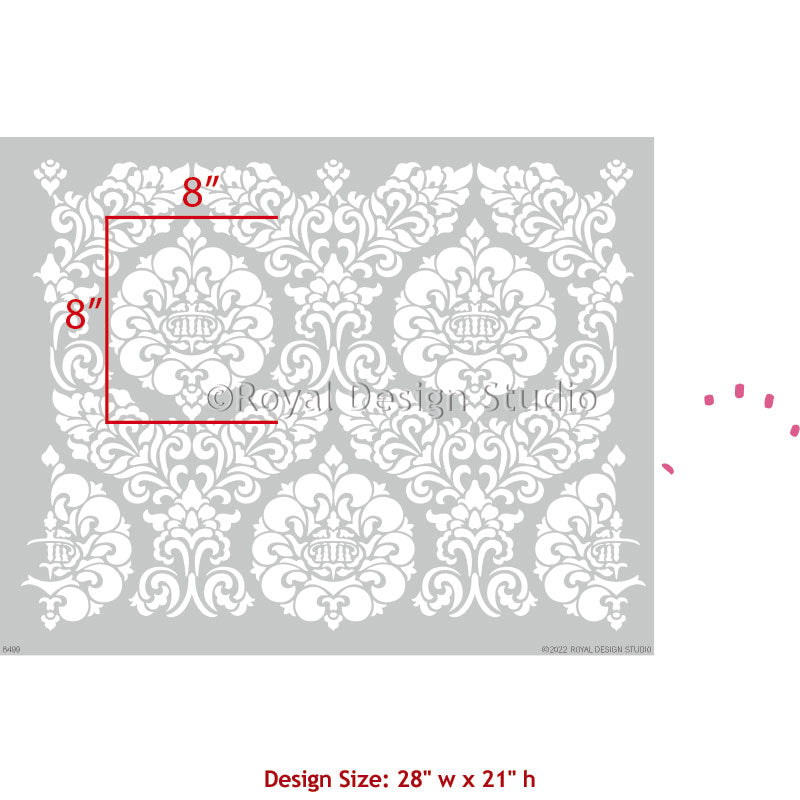 NEW! Constance Damask Wall Stencil