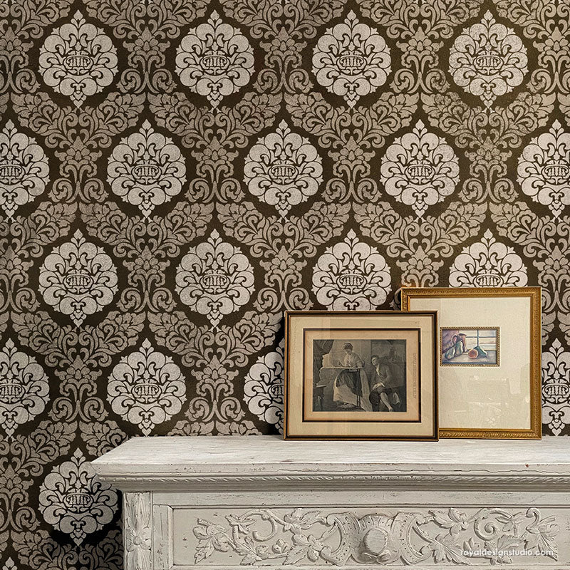 NEW! Constance Damask Wall Stencil