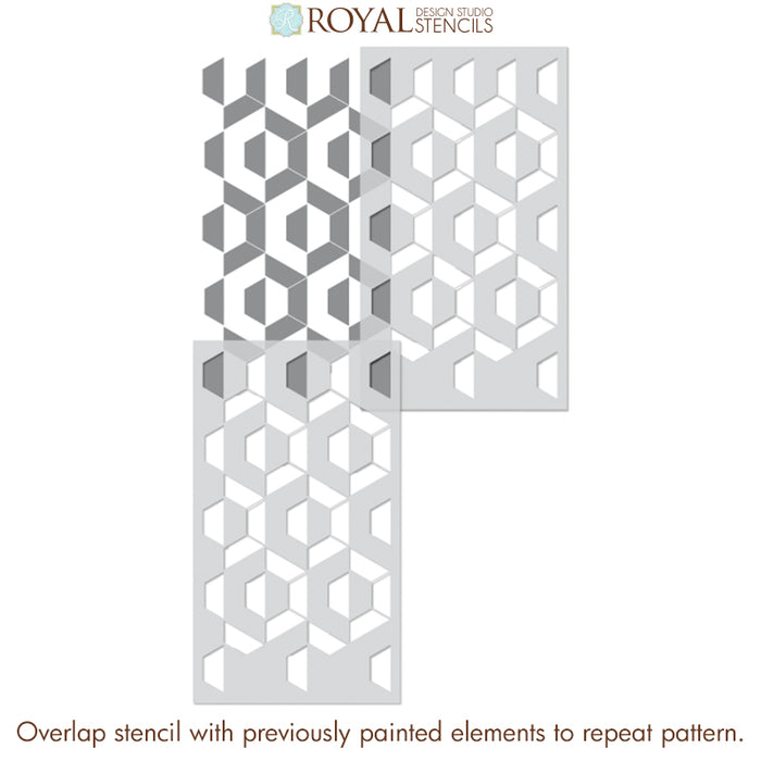 Allover Pattern Stencils Nexus Modern Wall Floor Stencil
