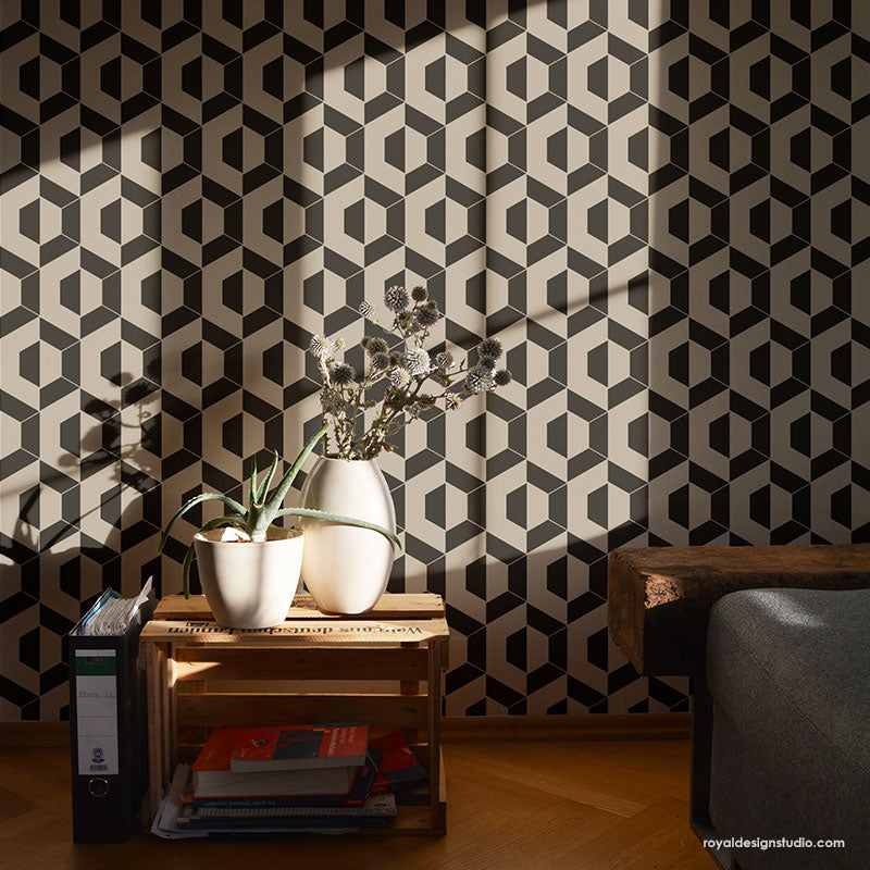 NEW! Nexus Modern Allover Wall Stencil