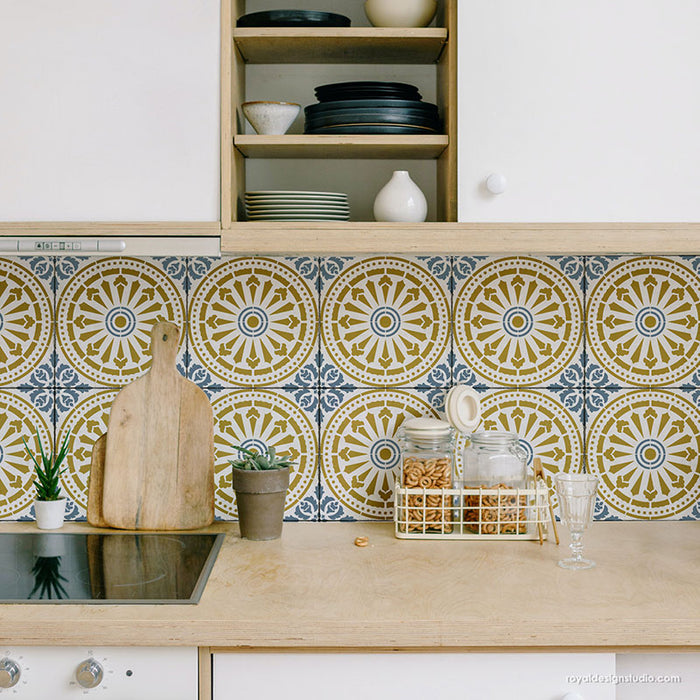 Tiled Floor Stencils Painted Tile Stencils Tile Painting Stencil