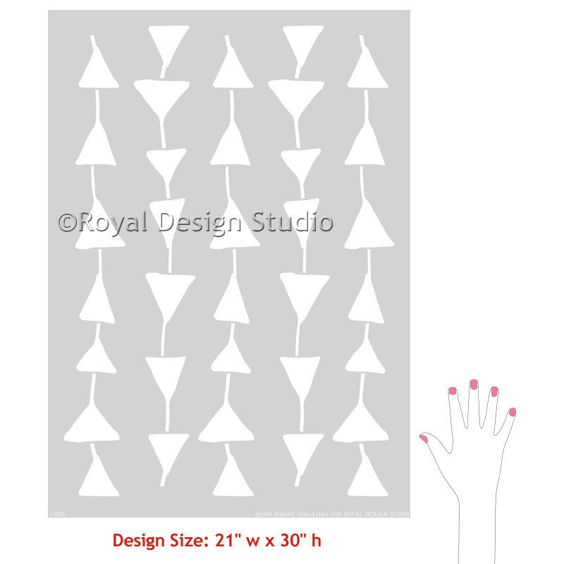 Geometric Triangles Wall Stencils - Royal Design Studio