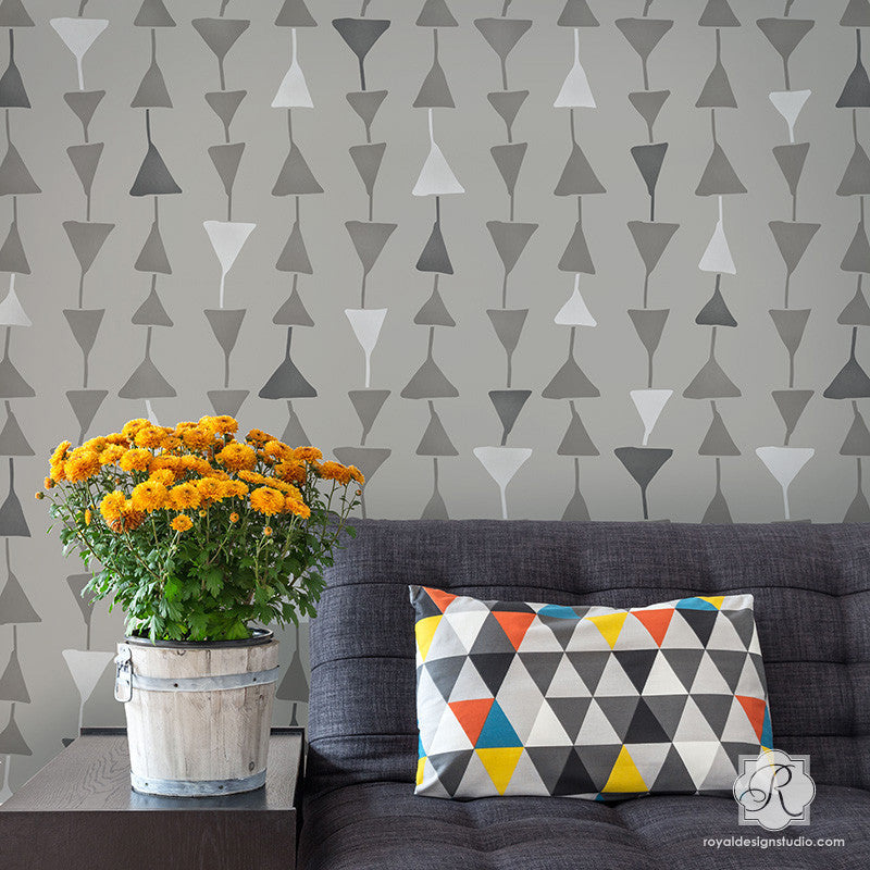 Geometric Triangles Wall Stencils - Royal Design Studio