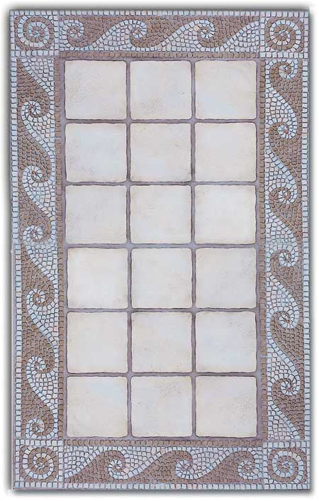Ceramic Tiles Trompe L'oeil Wall Stencil for Realistic Tile Wall Art and Painted Floors