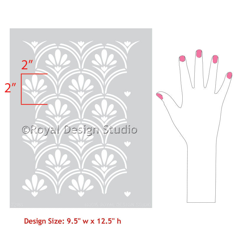 Easy Painting with Flower Scallop Furniture Stencils - Royal Design Studio