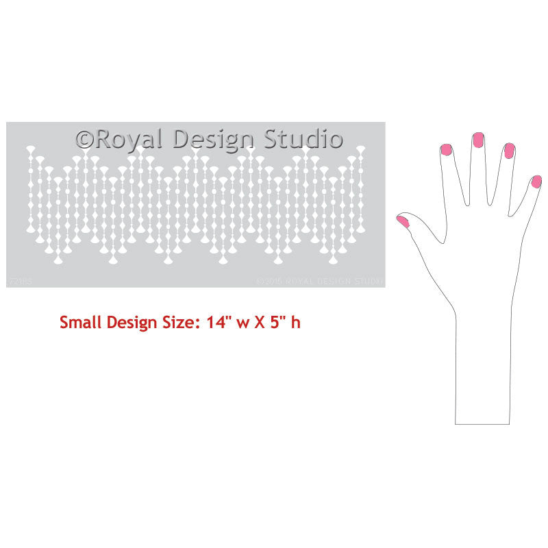 Paint a modern dot pattern and border design with furniture stencils - Royal Design Studio